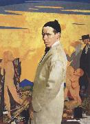 Sir William Orpen Self-Portrait with Sowing New Seed oil on canvas